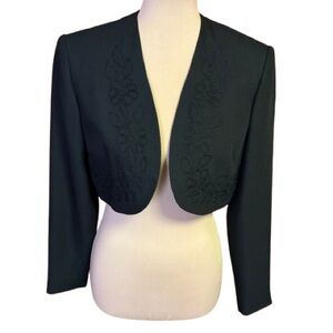 Vintage 80s Liz Claiborne embroidered cropped jacket
